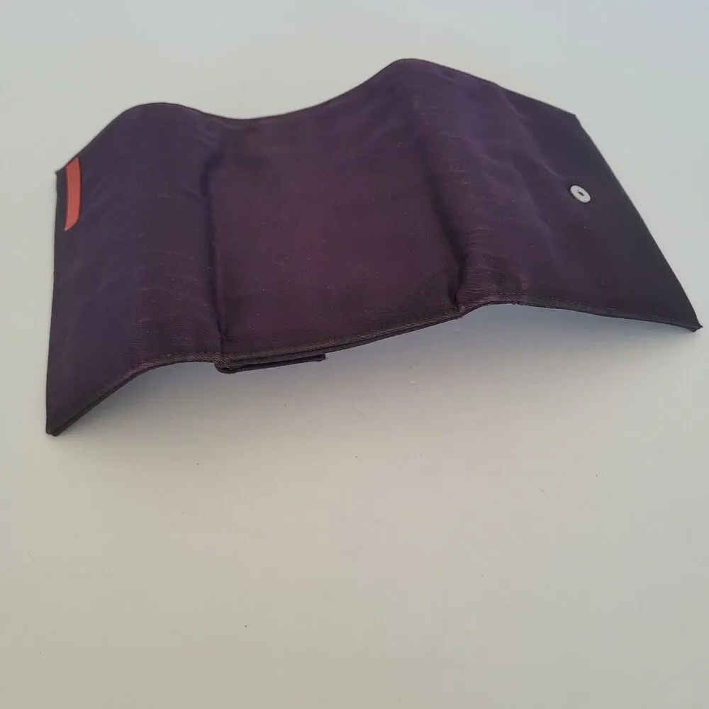PRADA Vintage Tessuto Chic Purple Nylon Logo‎ Wallet Medium Trifold Card Bill